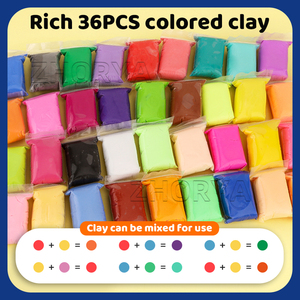 Arcilla de Modelar Zhorya de Alta Calidad, No Tóxica, 36 Colores, Secado al Aire, Ultraligera, para Manualidades Infantiles y Regalos - Product Image 5