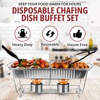 Offre Spéciale jetable feuille d'aluminium fil chauffe-plats Buffet service ensemble chauffe-plats pleine taille fil chauffe-plats Hot Pots Stand