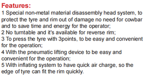 GC-550 Automatic Truck <strong>Tire</strong> <strong>Changer</strong> 220V 1.1kW Motor Power for Cars/<strong>Motorcycles</strong>/Trucks Automatic Vehicle Tyre <strong>Changer</strong> - Product Image 6