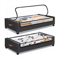 Ventes chaudes, bacs de rangement sous le lit en métal à roulettes de 60 L, lot de 2 avec couvercles transparents