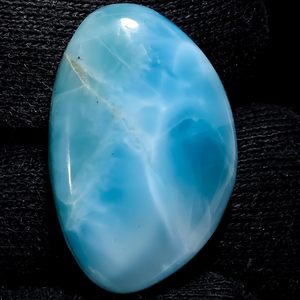 Piedra Preciosa Natural de Larimar, 26X17X5 mm, Ovalada, Azul, Pectolita Pulida para Joyería - Product Image 3