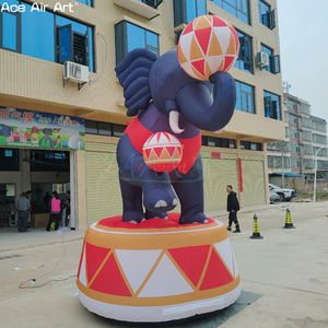 Sculpture d'éléphant gonflable sur le thème du <span class=keywords><strong>cirque</strong></span>, avec boule d'équilibre sur base de tambour pour les événements de carnaval - Product Image 2