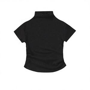 <span class=keywords><strong>T</strong></span>-shirts <span class=keywords><strong>sexy</strong></span> pour femmes à col montant, coupe ajustée, respirants, couleur unie, personnalisables – Nouveauté é<span class=keywords><strong>t</strong></span>é, vente chaude - Product Image 2
