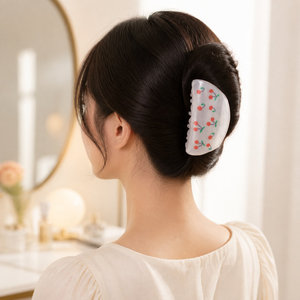 Pinzas para el pelo de acetato con estampado de frutas, bonitas pinzas para el pelo con diseño de tablero de ajedrez y tiburón, y pinzas para el pelo con patrones mixtos de frutas para mujer - Product Image 3