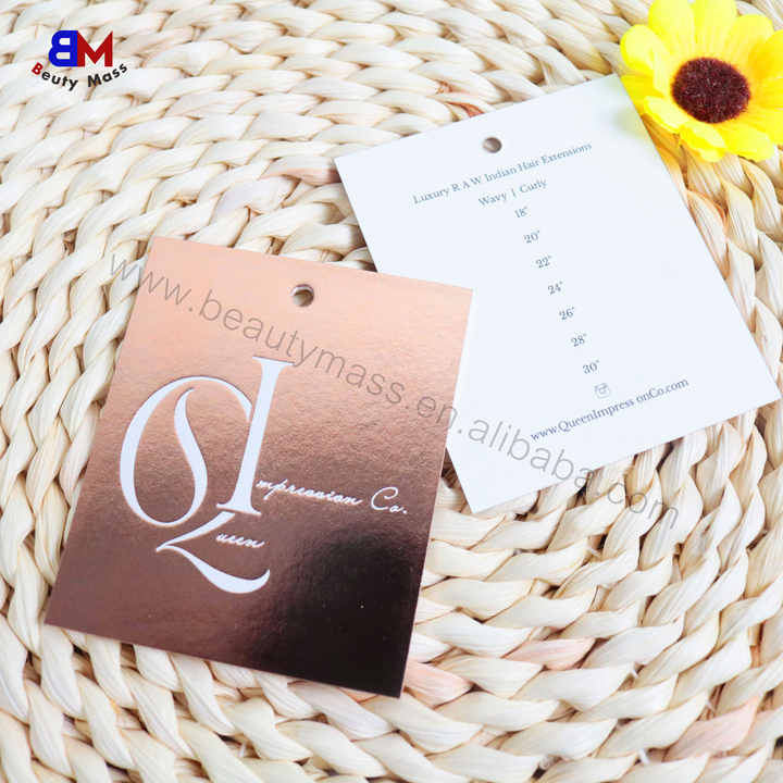 Custom Logo Gold Foil Paper Card Hang Tags Paper High Quality Tag
