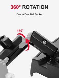 2PCS Alu 20mm Rótula de bola Brazo de doble enchufe, conectores de montaje cortos Soportes de bola y enchufe dobles de 20mm, Compatible con 20mmHolder - Product Image 2