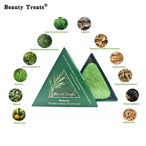 Jabones de Baño y Champú Triangulares de Platycladus, Hechos a Mano, Orgánicos, Veganos, Medicinales, Naturales, a Base de Plantas, Anti-Frizz, en Empaque Personalizado - Product Image 6