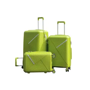 行李箱套装3件PP旅行硬箱拉杆箱带TSA锁的行李箱