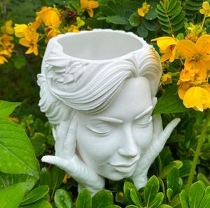 Macetas suculentas de resina bonitas macetas de <span class=keywords><strong>cabeza</strong></span> de flor de cara de <span class=keywords><strong>Mujer</strong></span> Única para plantas de interior y exterior - Product Image 4