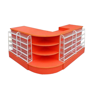 Mostrador de Caja Lacado en Gris Acero para Tiendas de Conveniencia, Múltiples Colores Disponibles, Estilo FamilyMart, Suministros para Supermercados - Product Image 3