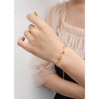 2023 fait à la main 18K plaqué or en acier inoxydable bijoux chaîne Bracelet breloques filles Bling rond disque Bracelets