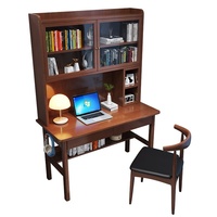 Bureau en bois massif gris avec porte, bureau informatique simple, étagère intégrée, table de chevet pour chambre à coucher, table d'étude, bureau FJX8012
