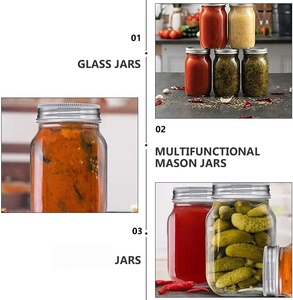 Frasco de Vidrio Transparente para Mantequilla de Maní, Mermelada, Miel y Jalea, con Tapa Metálica de Rosca Profunda - Product Image 5