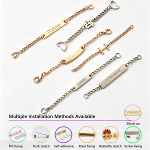 Étiquette métallique durable en alliage de zinc pour pulls et vêtements, service ODM d'étiquettes métalliques pour articles de vêtements en tricot chaud - Product Image 5