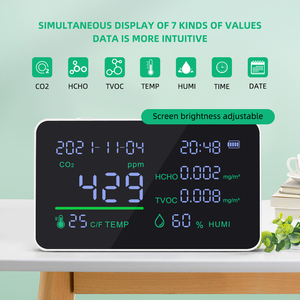 Analyseur de gaz CO2 de bureau ZN-AZ-2COHD05, détecteur infrarouge 6-en-1 avec mesure HCHO et TVOC - Product Image 3