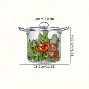 Design moderne Durable Lave-vaisselle 2.5-5.5 L Casserole en verre borosilicaté de <span class=keywords><strong>grand</strong></span> <span class=keywords><strong>volume</strong></span> avec deux oreilles et couvercle pour marmite à soupe - Product Image 4