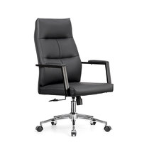 Chaise de bureau de direction en cuir ergonomique moderne, pivotante, réglable, noire, de luxe, pour bureau de direction