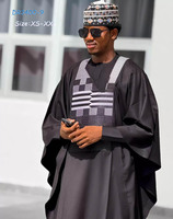Vêtements africains Bazin Riche de haute qualité pour hommes, ensemble 3 pièces (haut et pantalon), vêtements Dashiki, Agabada, robes de mariage africaines