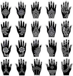 Smart Sticker <strong>Henna</strong> <strong>Tattoo</strong> Stencils <strong>Kit</strong> Pack 22 Sheets Eco-friendly Non-Toxic Temporary <strong>Tattoo</strong> Templates Indian <strong>Tattoo</strong> Sticker - Product Image 2