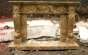 Tùy chỉnh đá trong nhà mantel trang trí nội thất bằng đá cẩm thạch lò sưởi Surround tự nhiên bằng đá cẩm thạch màu vàng lò sưởi với giá thấp - Product Image 2