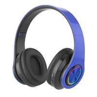 Headset Gaming Nirkabel LED Terlaris, Dapat Dilipat, Dilengkapi Mikrofon, Slot Kartu TF, Fone De Ouvido, Auriculares