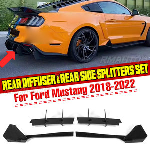 New Car Rear Bumper Lip Diffuser Spoiler Chassis Deflector Rear Side <b>Splitters</b> Apron Flaps for Ford for Mustang 2018-2022 - Product Image 1