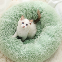 Meilleures ventes : Lit pour chien rond sur mesure en fausse fourrure, super doux et apaisant, amovible, pour animaux de compagnie (chiens et chats), intérieur/extérieur