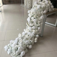 FL-017 Blanc Rose Branches De Fleurs De Cerisier Chemin De Table Fleurs Guirlande Faux Floral Rangée pour La Fête De Mariage