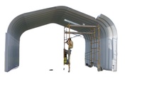 Kits de hangars Quonset en acier et bâtiments à toit métallique en arche, construction de hangars métalliques à toit à joint vissé, hangar à panneaux à écrous et boulons