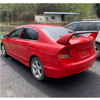 Spoiler Mobil FD2 Serat Karbon ABS 3 Bagian 4 Komponen Gaya FD 2 Spoiler Sayap Bagasi Belakang untuk Honda Civic Generasi ke-8 2006-2011 Sedan