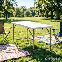Table d'extérieur pliable en plastique de 1.5m table rectangulaire pour restauration banquet pique-nique table d'extérieur pliante en plastique