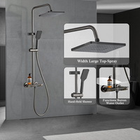 Ensemble de douche de robinet de douche de piano de salle de bains d'alliage d'aluminium d'espace de montage mural