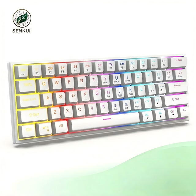 Hot Sale 60% Wired Mechanical Gaming Keyboard RGB Backlit Small Keyboard Ergonomic 61-Key Ultra-compact Portable Keyboard