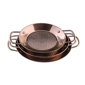Commercial Kitchen Cookware Eco-Friendly Stainless Steel Rose Gold <strong>Paella</strong> <strong>Pan</strong> with Two Handles for Seafood <strong>Cooking</strong> - Product Image 2