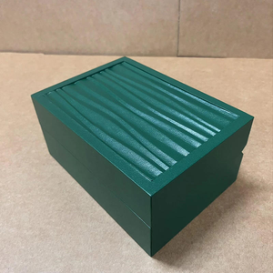 Green Rectangle <b>Watch</b> Box Leatherette Snap Closure Protective Faux Leather Inner <b>Case</b> - Product Image 3