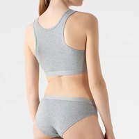 Sujetador y bragas sin costuras para chica joven, ropa interior de Bikini transpirable para mujer, sujetadores cómodos con espalda en U para adolescentes