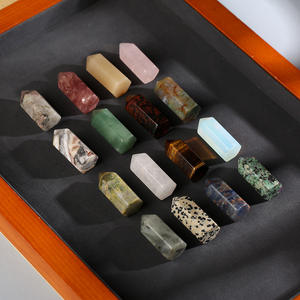 Natürliche sechseckige polierte Edelstein verzierungen Heilung Aura Fluorit Turm Crystal Point Tower Kristalls täbe - Product Image 2