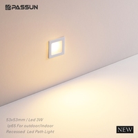 Diffuseur en acrylique imperméable en aluminium, LED 3W IP65, luminaire encastré mural extérieur pour jardin, escalier, avec garantie de 5 ans