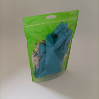 Tenez-vous avant clair arrière vert zip-lock nylon laminé poly-sac d'emballage alimentaire