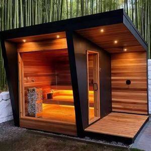 Sauna préfabriqué portable d'extérieur en bois de pruche avec poêle à pierre volcanique 6000 Watts pour hôtel et usage familial - Product Image 3
