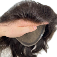 Vente en Gros de Prothèse Capillaire Sur Mesure en Dentelle Française Intégrale pour Hommes, Système de Remplacement de Cheveux Humains pour Hommes