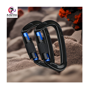 Factory Auto Locking Carabiner Climbing Carabiner Ce Certified D Shape Screw Gate 7075 Aviation Aluminum Carabiner 24N 25N