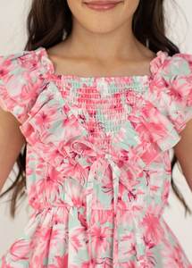 Robe d'été pour filles avec imprimé floral, vêtements pour enfants, vente en gros personnalisée pour grands enfants, fournisseur de vêtements pour enfants, créateurs de mode - Product Image 2