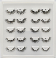 Faux cils en gros faits à la main 3D en vison synthétique, bande complète, bande en coton noir 15-20MM, naturels, synthétiques, véganes, personnalisables