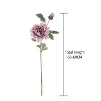 MW07314 Fleurs de pivoine artificielles de luxe, pivoine réaliste avec des feuilles vertes, tiges en pleine floraison pour les centres de table de mariage, décoration de la maison
