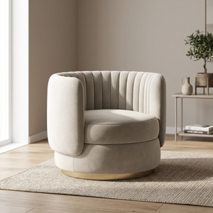 China Factory Luxury Velvet Round Accent Swivel Chair <b>Gold</b> Metal Base Soft Upholstered <b>Sofa</b> Chair for Living Room Hotel - Product Image 1