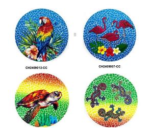 Sous-verres en forme de tortue de mer, flamant rose, perroquet, lézard – Design unique, tapis et dessous de verre - Product Image 1