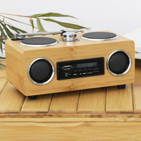 Haut-parleur portable en bois de bambou, caixa de som Bluetooth BT sans fil, mini enceinte, soundbox, haut-parleur avec radio FM
