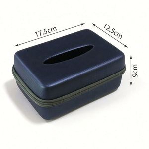 Waterproof Tissue <b>Box</b> Container with Zipper Closure EVA Leather <b>Canvas</b> Nylon PU Materials Shockproof Case Car Home Hotel Camping - Product Image 2