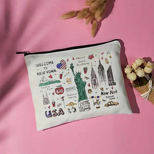 Trousse de Maquillage Personnalisée Grande Taille à Motif Souvenir de <span class=keywords><strong>New</strong></span> <span class=keywords><strong>York</strong></span>, Sac de <span class=keywords><strong>Voyage</strong></span> pour Articles de Toilette, Pochette Cosmétique, Cadeau pour Enterrement de Vie de Jeune Fille - Product Image 6